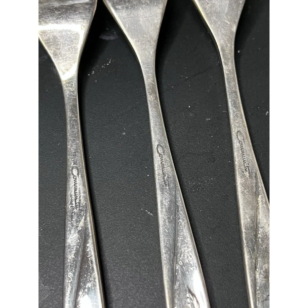 Vintage Oneida Craft Deluxe  Stainless Lasting Rose 3 Piece Salad Forks Lot